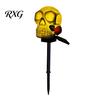 Automatic Dusk to Dawn Lighting Garden Skull Solar Light, See Hear Speak No Evil Spooky Gothic Decor for Haunted House Waterproof LED Light with Stake