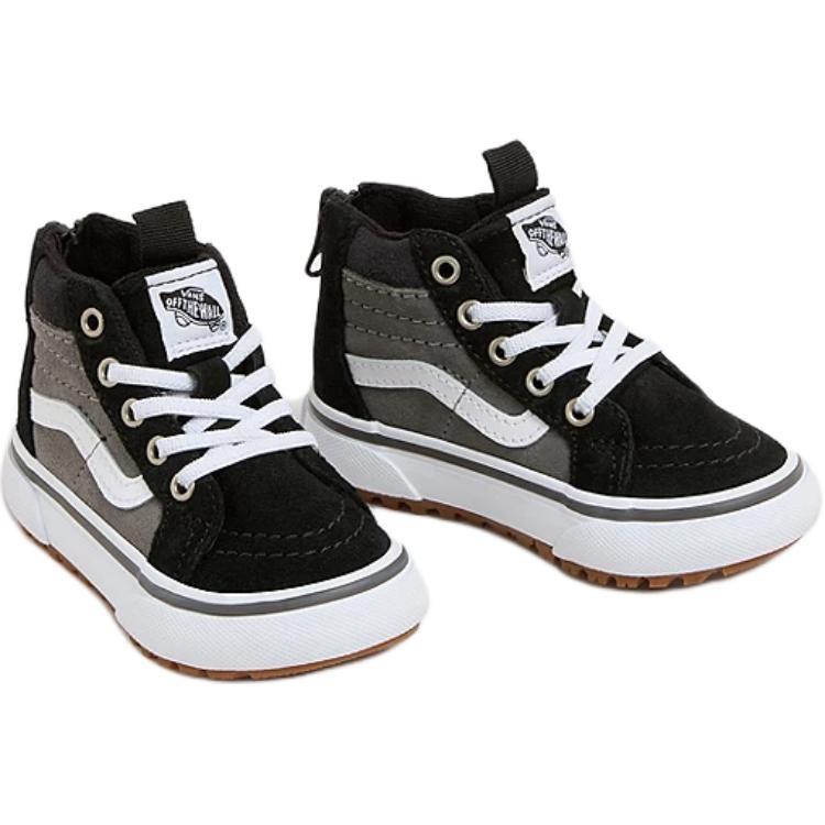 Vans SK8 HI Abrasion Resistant Waterproof And Breathable High top Toddler Shoes Black Gray Infant And Toddler Baby VN000D0MN42