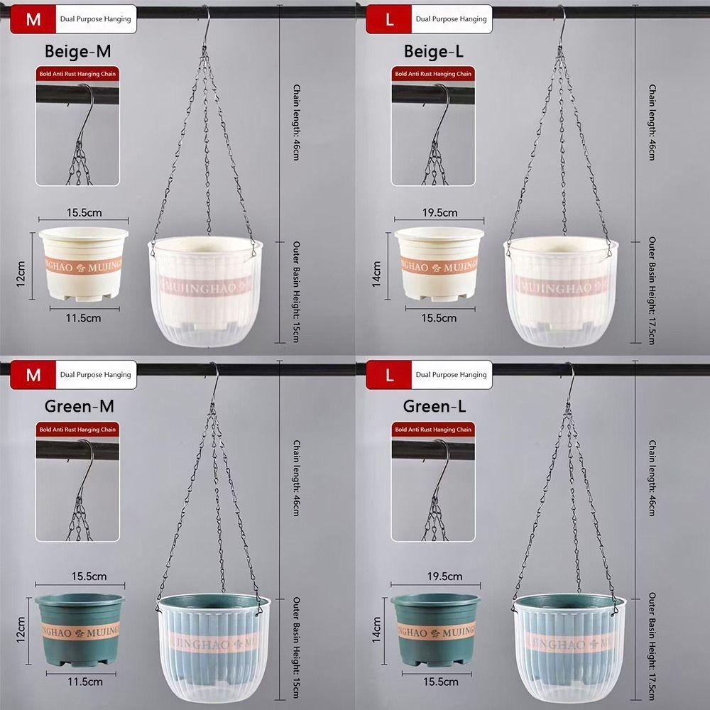Transparent Hydroponics Plant Hanger Basket with Chain Chains Flowerpot Home Decoration