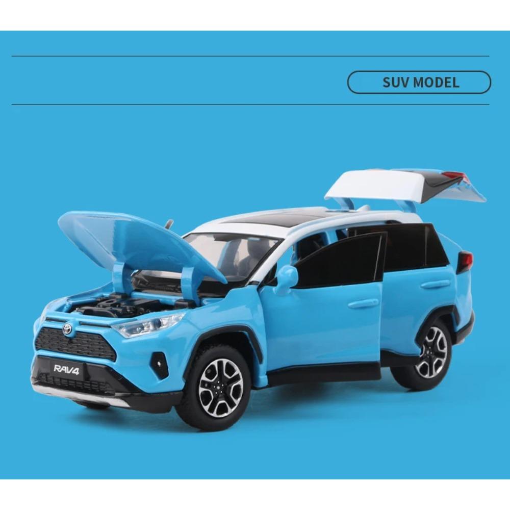 1/32 Toyota RAV4 2020 Внедорожник Литые и Игрушечные Машинки Металлическая Модель Автомобиля Амортизатор Звук Свет Коллекция Игрушки для Машин Подарок