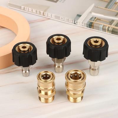 Набор адаптеров для мойки высокого давления Муфты Поворотные M22-14 мм/15 мм к 1/4 быстросъемному соединению для пистолета и шланга высокого давления