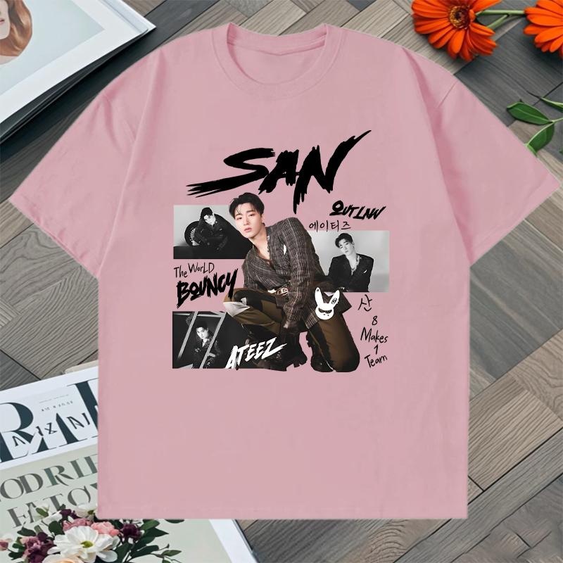 Fashion Summer 2025 Ateez World Tour Graphic Printed Oversized tshirt Crew Neck 100 Cotton short sleeve tshirts Unisex Tops