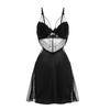 Пижамный комплект Guiruo Plus Size с нагрудными накладками и поддерживающими ремнями - Включает ночную рубашку и уютный халат