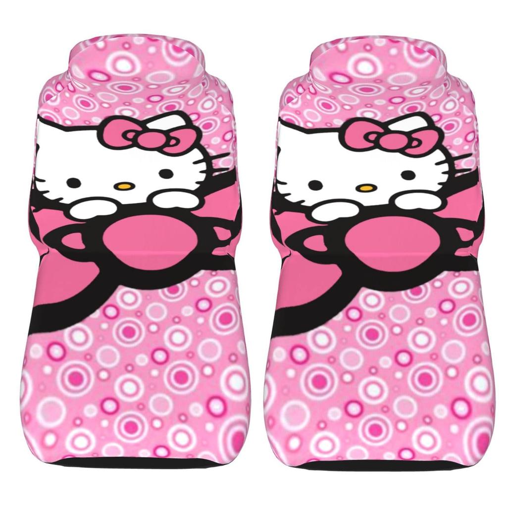 Комплект автомобильных сидений Hello Kitty для передних сидений, подходит для легких и обычных легких автомобильных сидений, чехлы для задних сидений пассажирских автомобилей, чехлы, 2, сиденья, автомобили, передние,