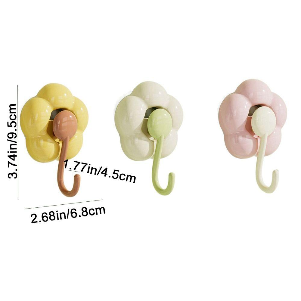 Flower Shape Vacuum Hangers No Punching Towel Hook Multipurpose Suction Cup Hook Bathroom