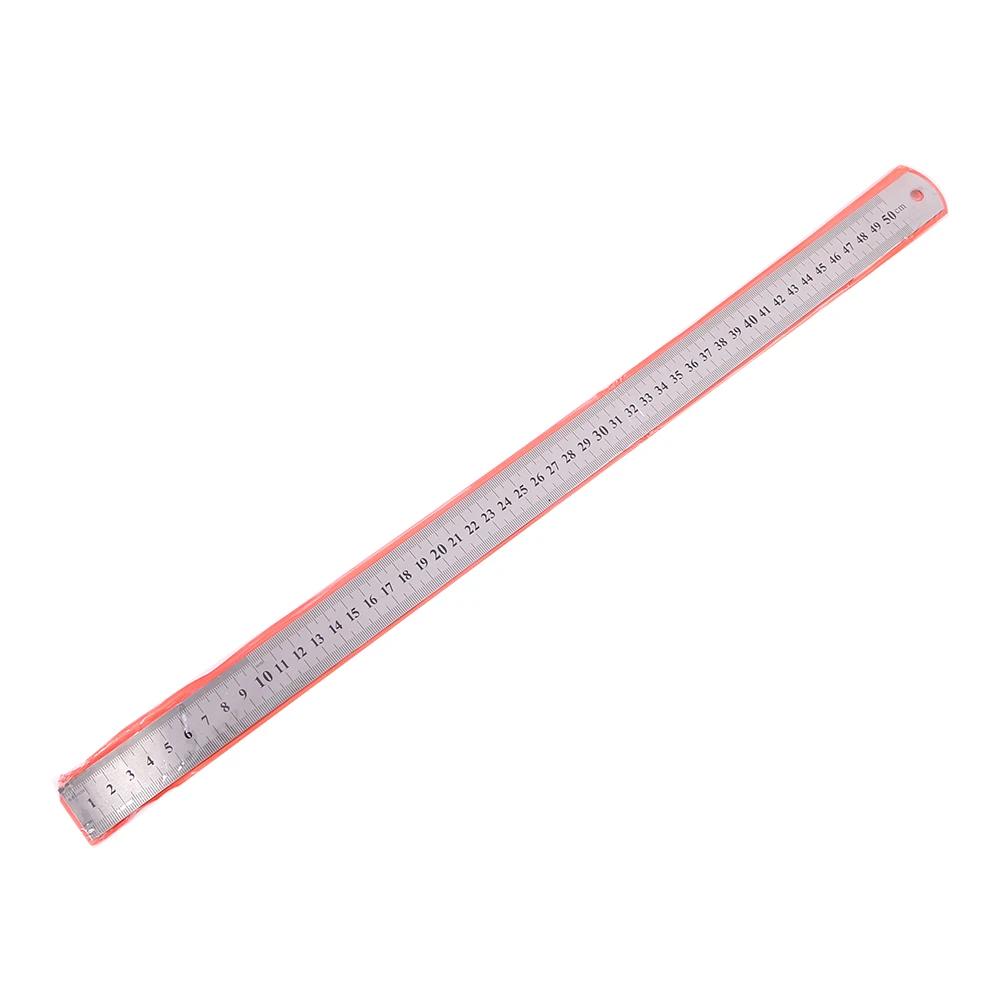 Double Sided Metal Scale Stainless Steel Straight Ruler Measuring Tool Stationery Drafting Accessory School Office Supplies
