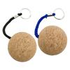 2Pcs Floating Keyrings Decorative Multifunction Special Wooden Cork Ball Key Rings Decor for Household