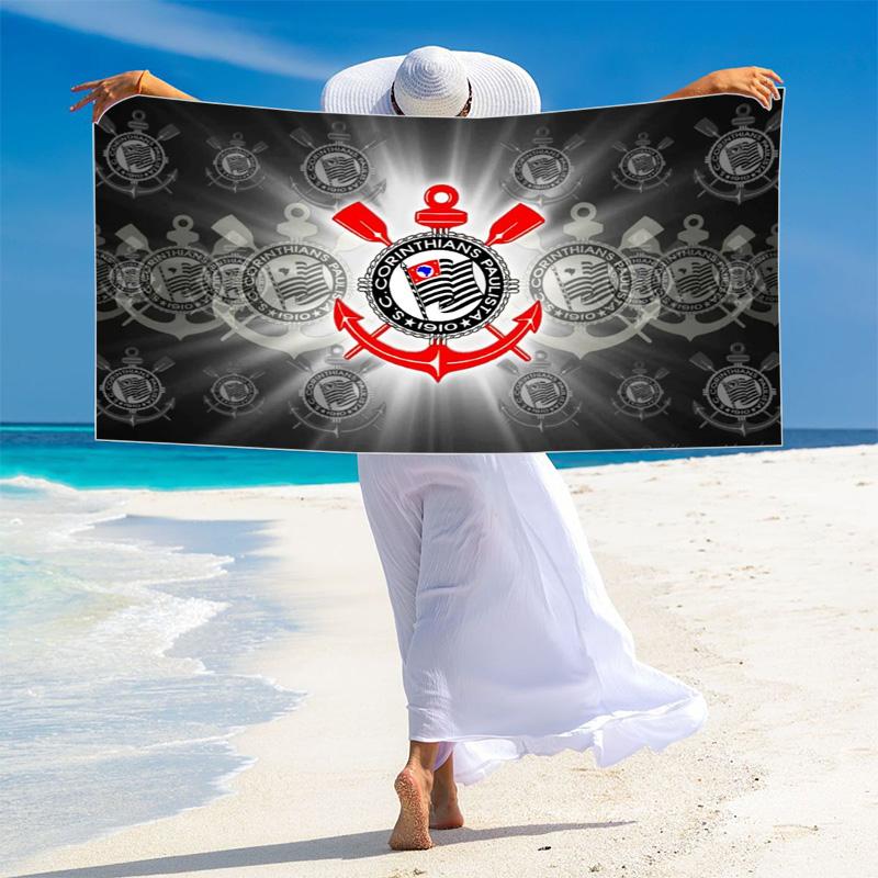 Sport Club Corinthians Paulista Print Beach Towel, Large Soft Quick Dry Towel for Beach Camping Swimming