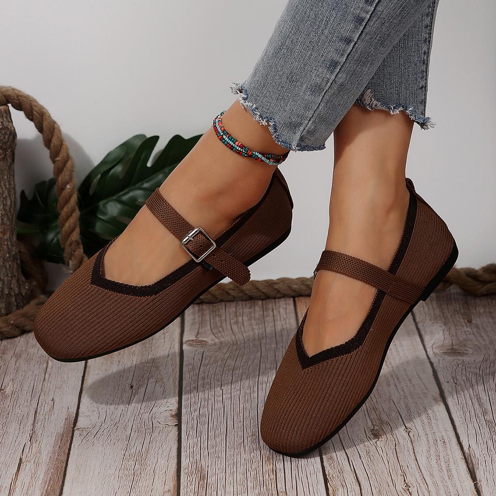 Fashion Women Flats 2024 New Spring Autumn Round Head Loafers Women Mary Janes Shoes Ballet Fashion Buckle Flat Shoes Zapatos De Mujer