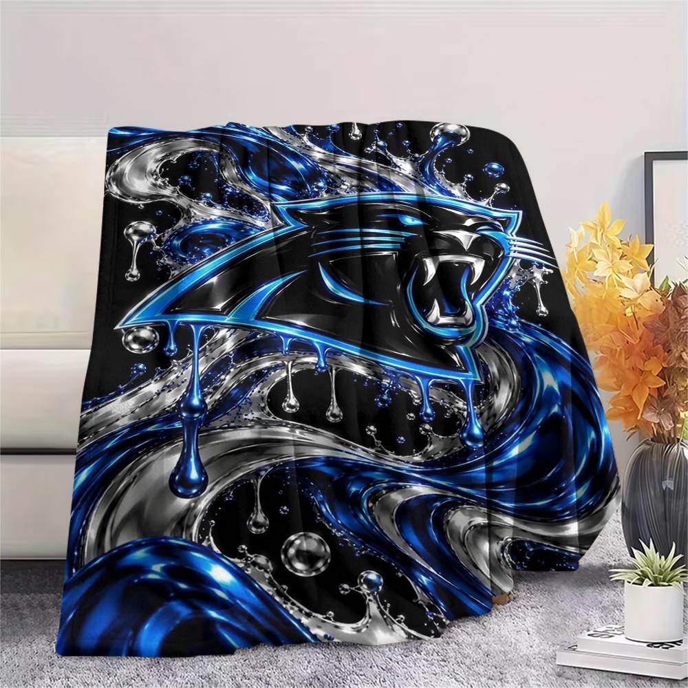 Carolina Panthers Print Flannel Blanket, High quality Comfortable for All Seasons, Home Decor, Warmth and Comfort, Perfect for Christmas Gifts
