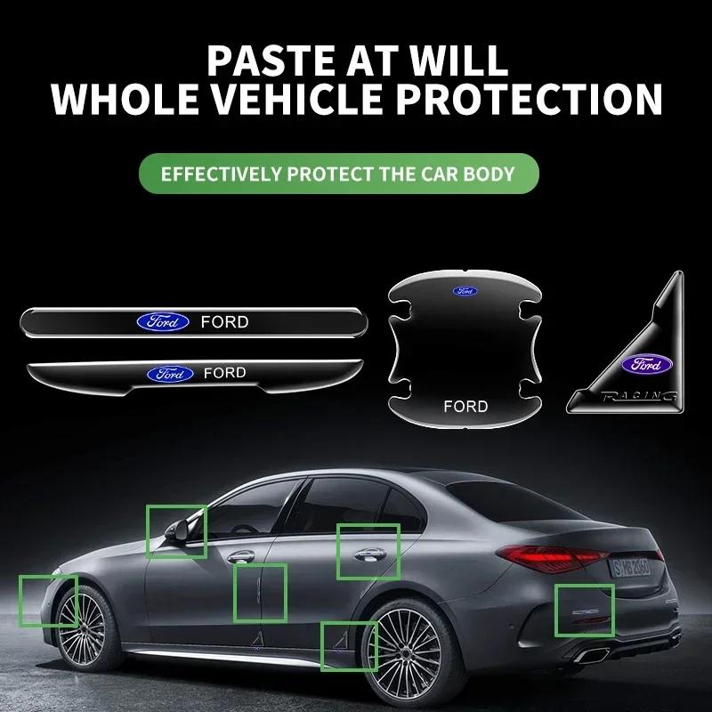 New 2026 Car Sticker Ford New 2025 Hot 4pc Car Door Edge Door Handle Door Corner Protection Film Sticker For Ford Mustang Kuga F