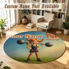 Pippi Longstocking Personalized Round Rug Support Custom Name, Soft Home Decor Mat
