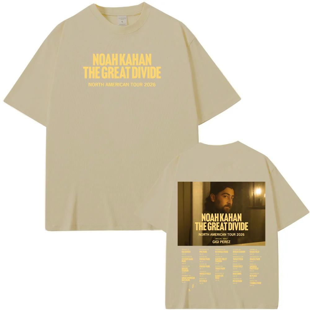 The Great Divide Tour 2026 TShirt Noah Kahan tour Graphic Printing High Quality Tee WomenUnisex 100cotton Gothic Oneck Tshirt