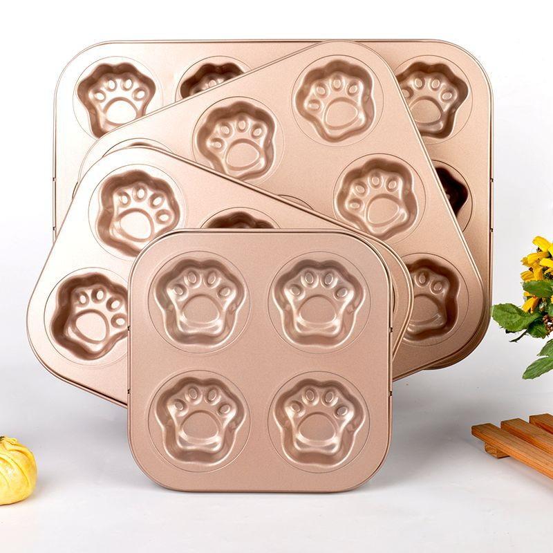 Форма для выпечки кошачьих лапок на 6/9/12 ячеек, противень, антипригарная углеродистая сталь, сделай сам, милая форма для конфет и торта, инструмент для декора, форма для печенья и конфет