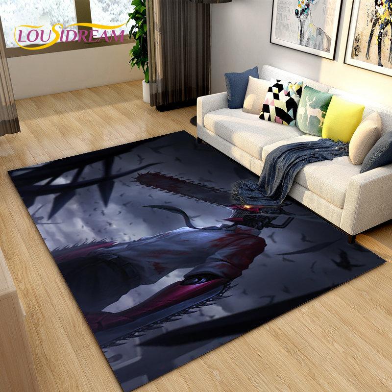 3D Chainsaw Man Anime Denji Cartoon Area Rug, ковер для гостиной, спальни, дивана, коврика, украшения, детский нескользящий напольный коврик