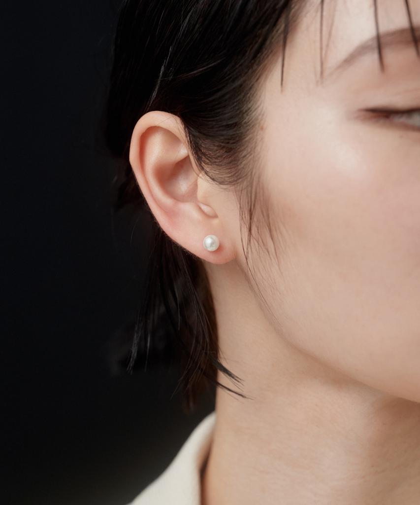 Серьга-пусета Tokyo Pearl для начинающих [Нержавеющая сталь] / Золотой
