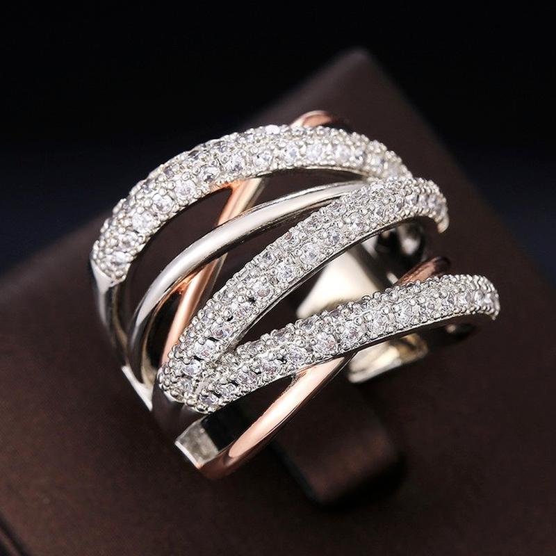 Модные кольца преувеличенной формы для женщин, блестящие кубические циркониевые аксессуары, высококачественные женские украшения для вечеринок