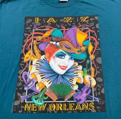 Винтажная футболка 90-х NEW ORLEANS JAZZ XL mardi gras одинарный шов