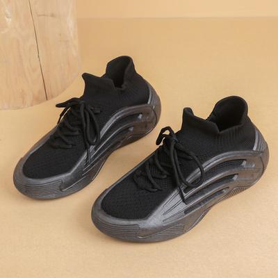 Ретро обувь из летучего трикотажа для женской весны и лета, новая, на толстой подошве, нескользящая, удобная, дышащая, эластичная, повседневная спортивная обувь для женщин