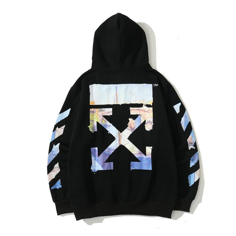 Высококачественная модная толстовка OFF WHITE Basic с 3D-принтом Стрела