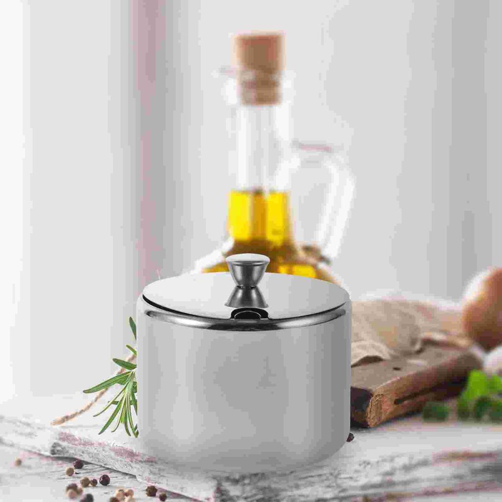 Банка для сахара из нержавеющей стали с контейнерами для приправ и крышками, многоразовые банки для хранения приправ, кухонный контейнер для специй, миска-банка