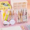 Ins Style Transparent Acrylic Square Multi Grid Pen Holder Storage Rack Large Capacity Desk Pencil Rack School Office Stationery