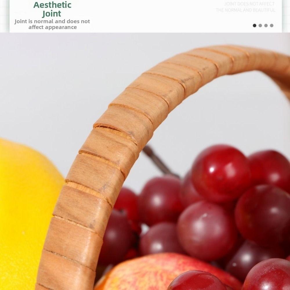 with Handle Wood Basket  Home Decoration /Restaurant Serving Tabletop Display