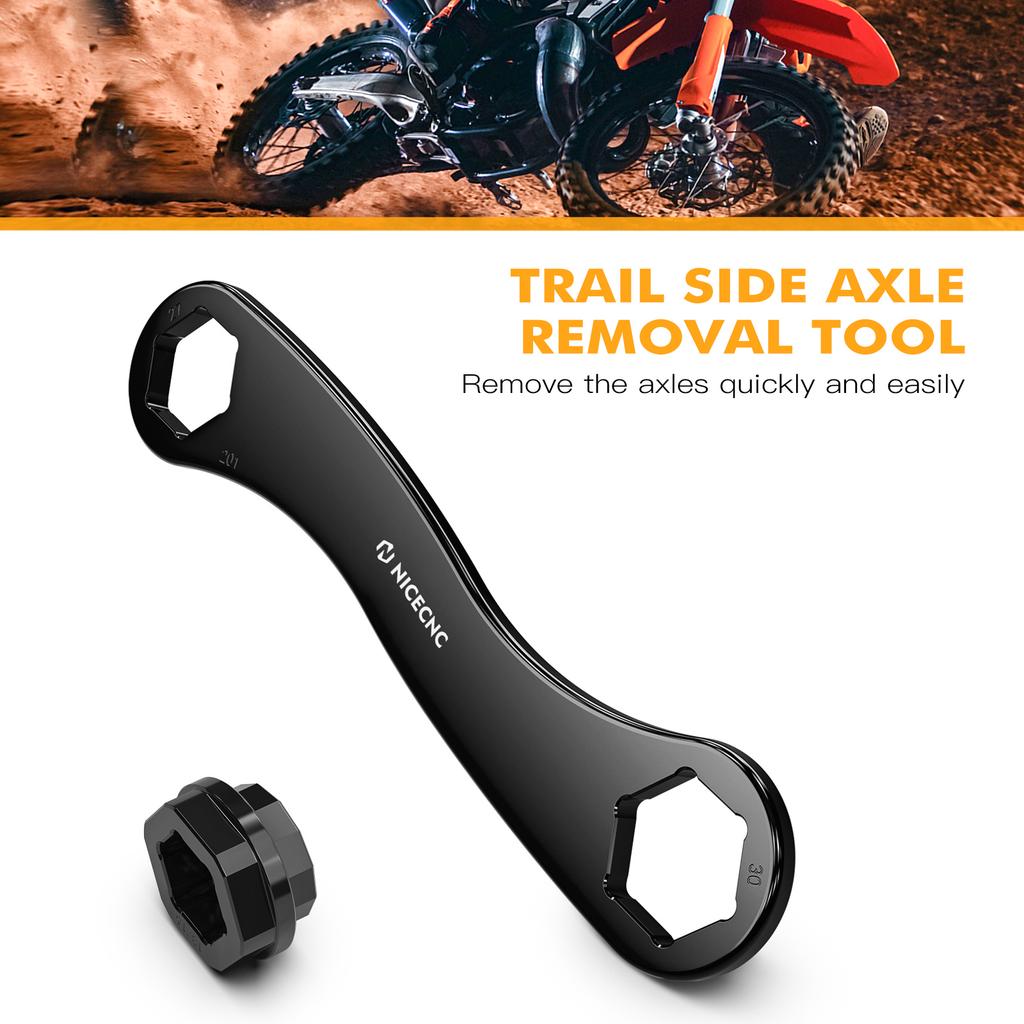 NICECNC 17-27-30mm Trail Side Multi Axle Spanner Wrench For Husqvarna TE300 TE250 FE350 FE450 FE501 FE250 2024 TX300 2023-2024