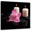 Печать на холсте Свеча с розовым цветком
