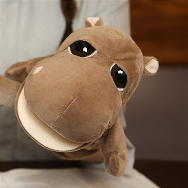Stuffed Plush Animals Playthings Hand Finger Story Puppet Kawaii Dolls Learning Infant Playthings Duck Lamb Cow Dog Horse Kids Toy Gift Idea