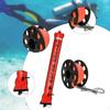 Compact Scuba Diving Surface Marker Buoy Set with Double-ended Clip, Signal Tube And Reel.