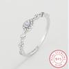 Dazzling Sparkling Engagement Finger Rings Authentic 925 Sterling Silver Clear Zircon Rings Fine Female Fashion Jewelry