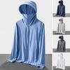 Sunscreen Clothing Jacket Men Women Hooded Long Sleeve Zipper Closure Ice Silk Outdoor UV Protection Coat