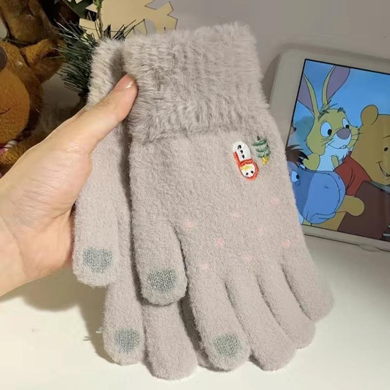 Touchscreen Plush Snowman Winter Gloves for Girls
