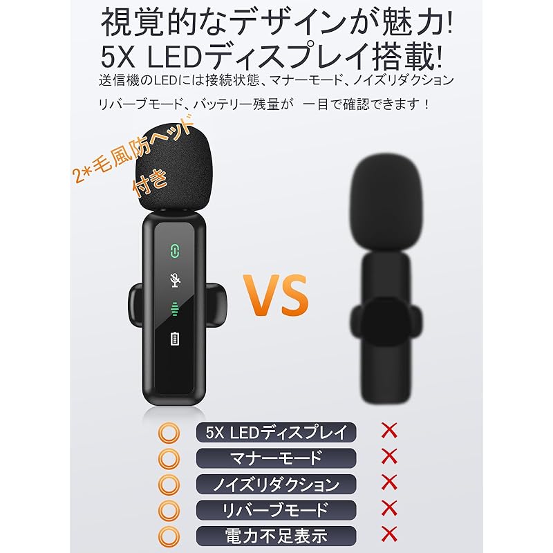 [2025 Новый штыревой микрофон] BILIWAL штыревой микрофон беспроводной iPhone iPad Совместимость с Android мгновенное подключение Синхронизация звука и изображения 5X