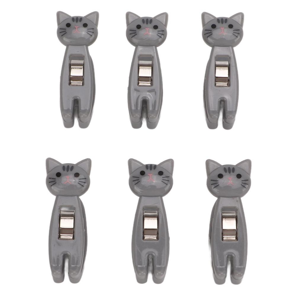6Pcs Cartoon Shape Cartoon Clips Small Size Memo Paper Clips Sealing Clips  Desk Organizing