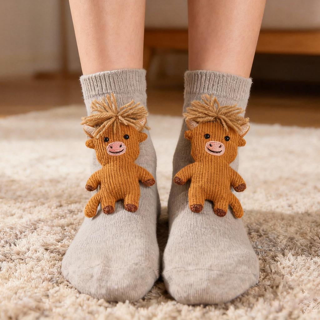 Носки Мужские И Женские Длинные Хлопковые Носки Рождественские Вязаные Напольные Носки Теплые Носки