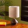 53.3 Cm Pot-Belly Hand Carved Bedside Lamp Side Table Lamp for Living Room Bedroom In Mango Wood Lamp Without Bulb, Led