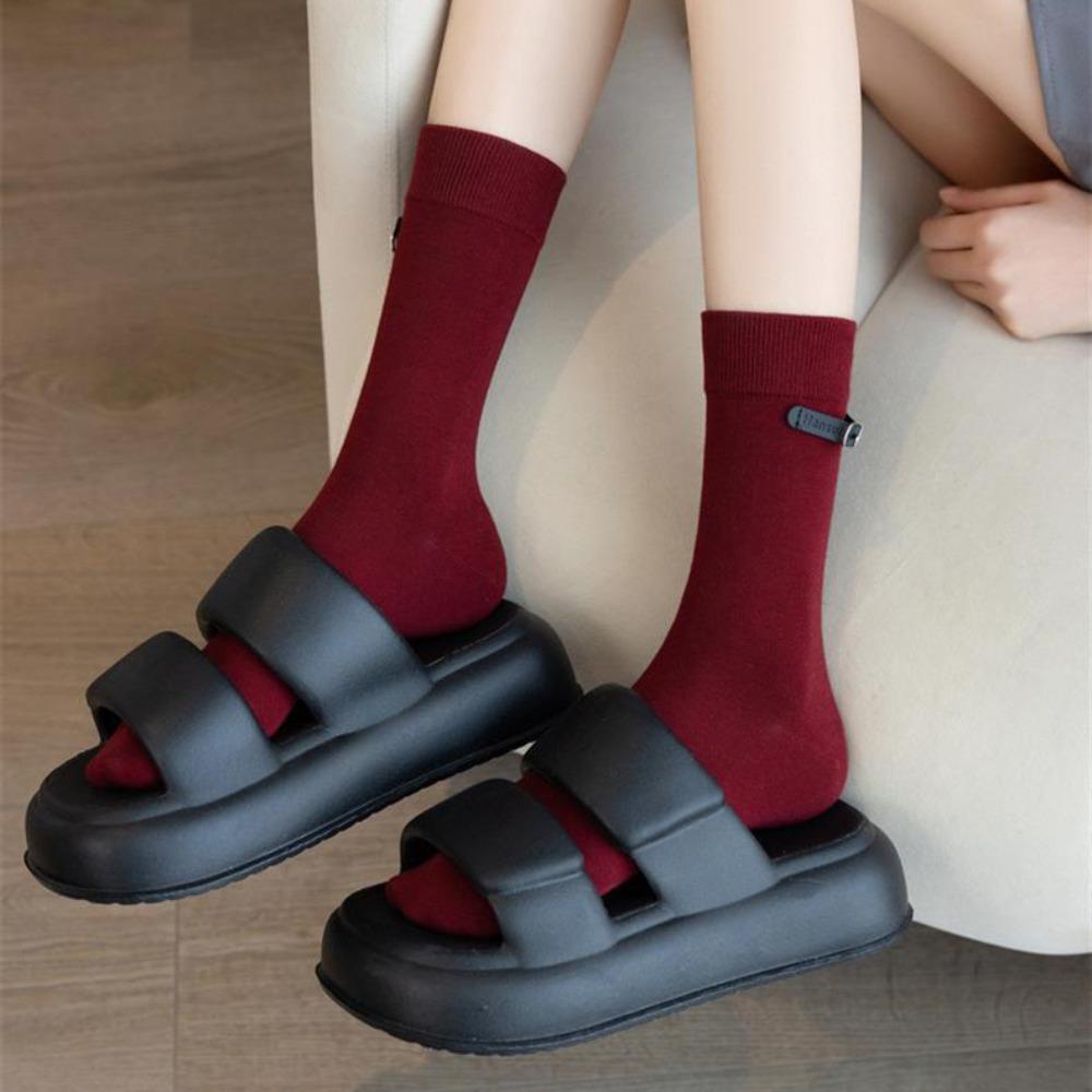 Sweat-absorbing Winter Compression Stocking Breathable Female Hosiery New Middle Tube Socks Women