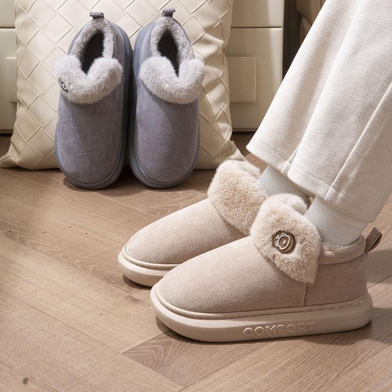 Comwarm Зимние пушистые сноубутсы для женщин, уличные ботильоны на платформе, домашние ботинки с плюшевой подкладкой, уютные теплые женские хлопковые ботинки