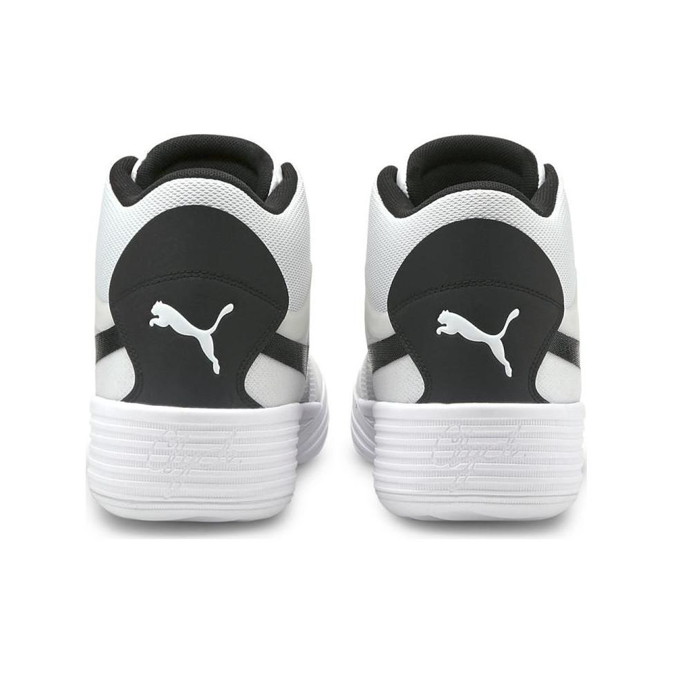 Puma Clyde All Pro Mid Удобные баскетбольные кроссовки с высоким верхом и круглым носком Унисекс кроссовки Белый Черный 195512-02