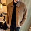 Patowa Men's Faux Suede Zipper Lapel Jacket