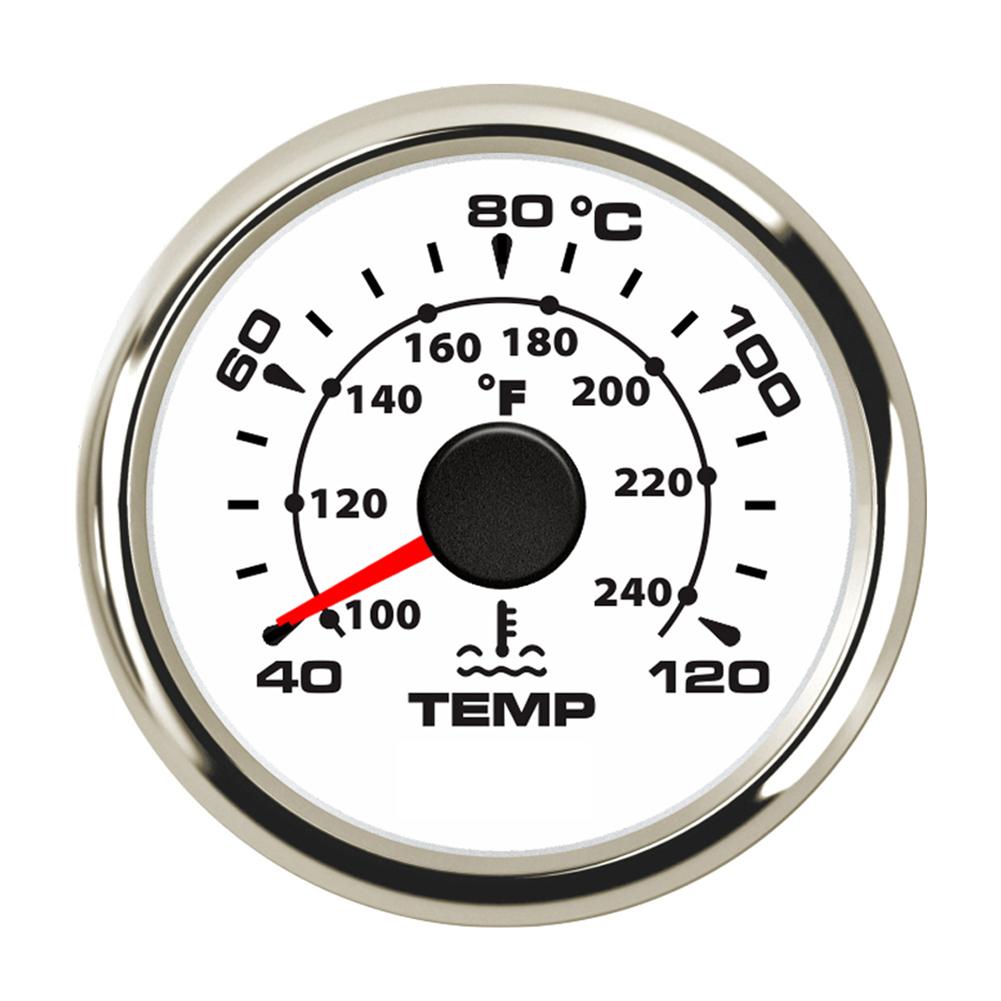 Auto Truck Boat 52mm 40-120℃ Water Temp Gauges 287.4-22.4ohm Input Signal Water Temperature Meters with 7 Kinds Backlight Color