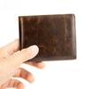 Men's Genuine Leather Wallet Short Anti-theft Brush Head Layer Cowhide Card Bag Business Retro Multi Card Position Money Clip