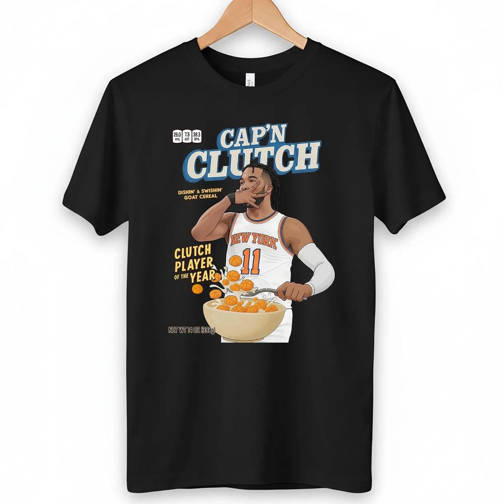 New York Captain Clutch Jalen Brunson Graphic Print T-shirt Men Women Cotton Oversized O-Neck Short Sleeved Streetwear Harajuku Fashion Summer New Tee