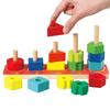 Artec 6780 Деревянный стержень с отверстием Монтессори-форма Распознавание цвета Цилиндрический держатель 5 столбов Развивающая игрушка Деревянная игрушка Деревянная игрушка 1 год 2 года