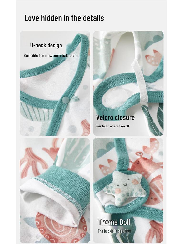Newborn Baby Onesies: Spring & Autumn Pure Cotton Underwear for 0-3 Months