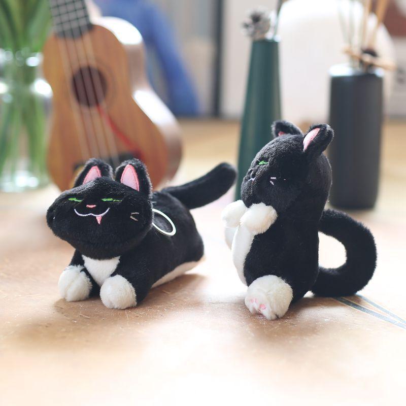 Cute Cute Black Cat Pendant Plush Toy Doll Kitten Bag Hanging Keychain Doll Doll