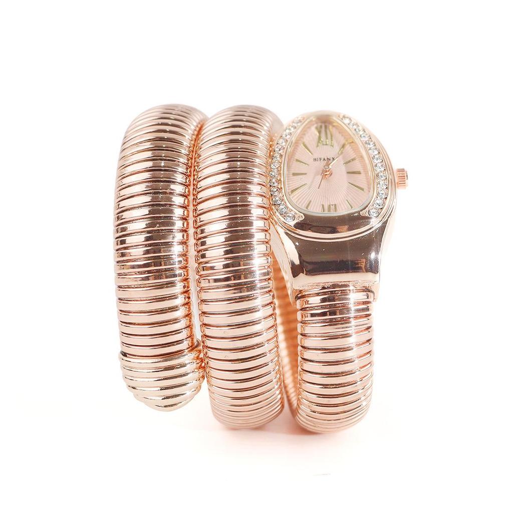 Женский модный браслет в форме змеи с кварцевыми часами - Креативный хип-хоп стиль