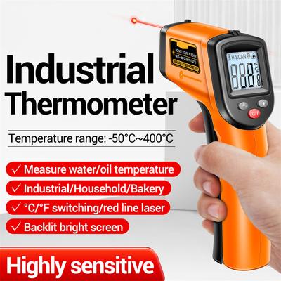 Инфракрасный ручной температурный пистолет -50~400℃ ИК-лазерный датчик тестер пистолет промышленный тепловизор VA экран измеритель пирометр инструмент